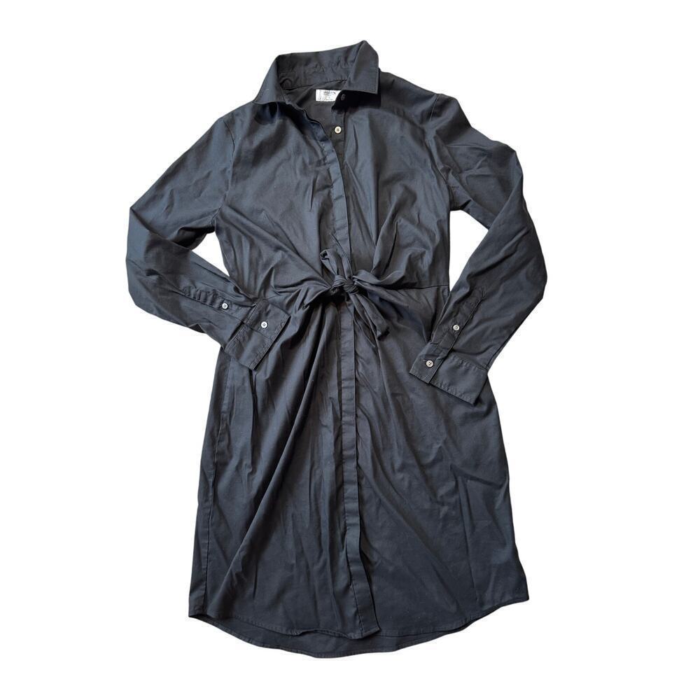 UnTUCKIT Women's Dress, size 6; Black, crisp cotton blend, Belted waist, Black
